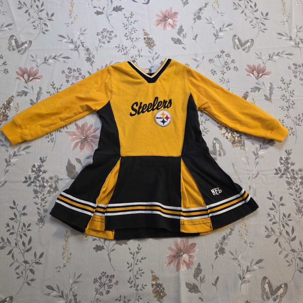 NFL Pittsburgh Steelers Toddler Dress 24 Months Black & Gold Long Sleeve Cheer